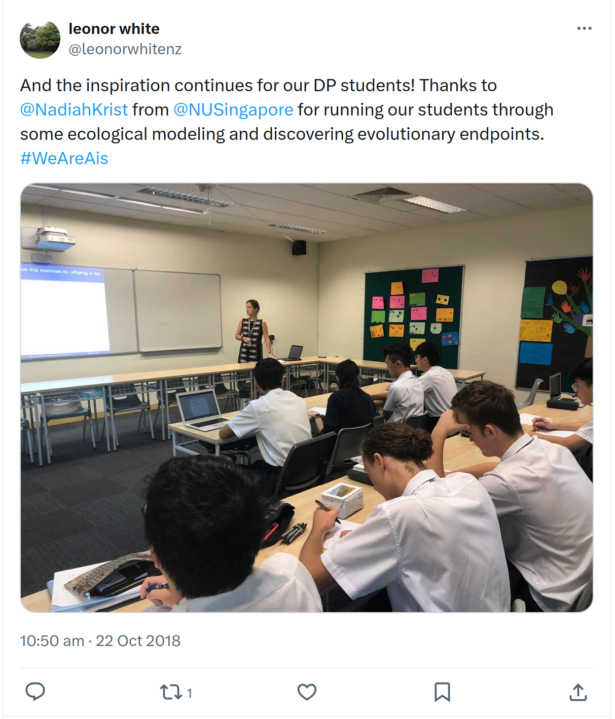 Guest teacher at AIS highschool