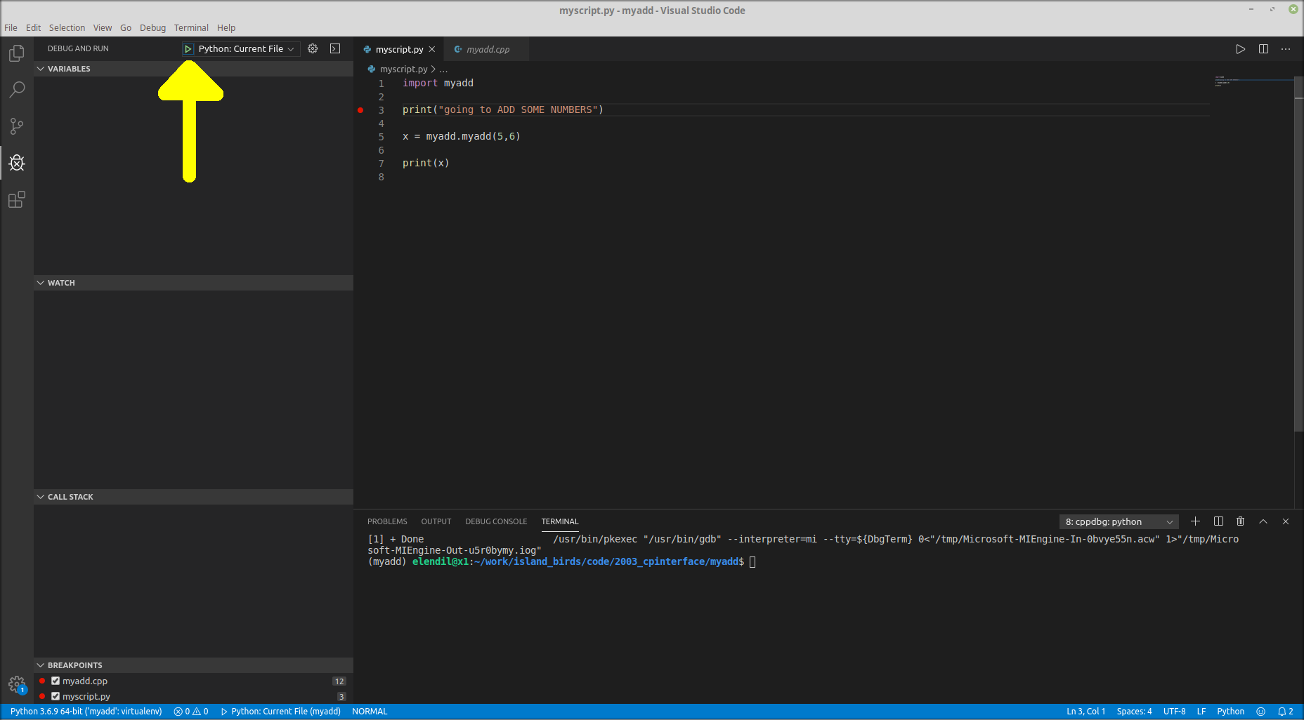 run python in visual studio